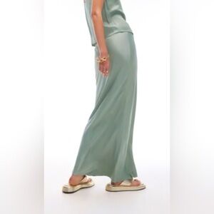 Satin maxi bias skirt